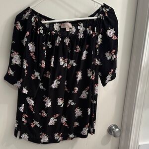Philosophy Black Floral Blouse